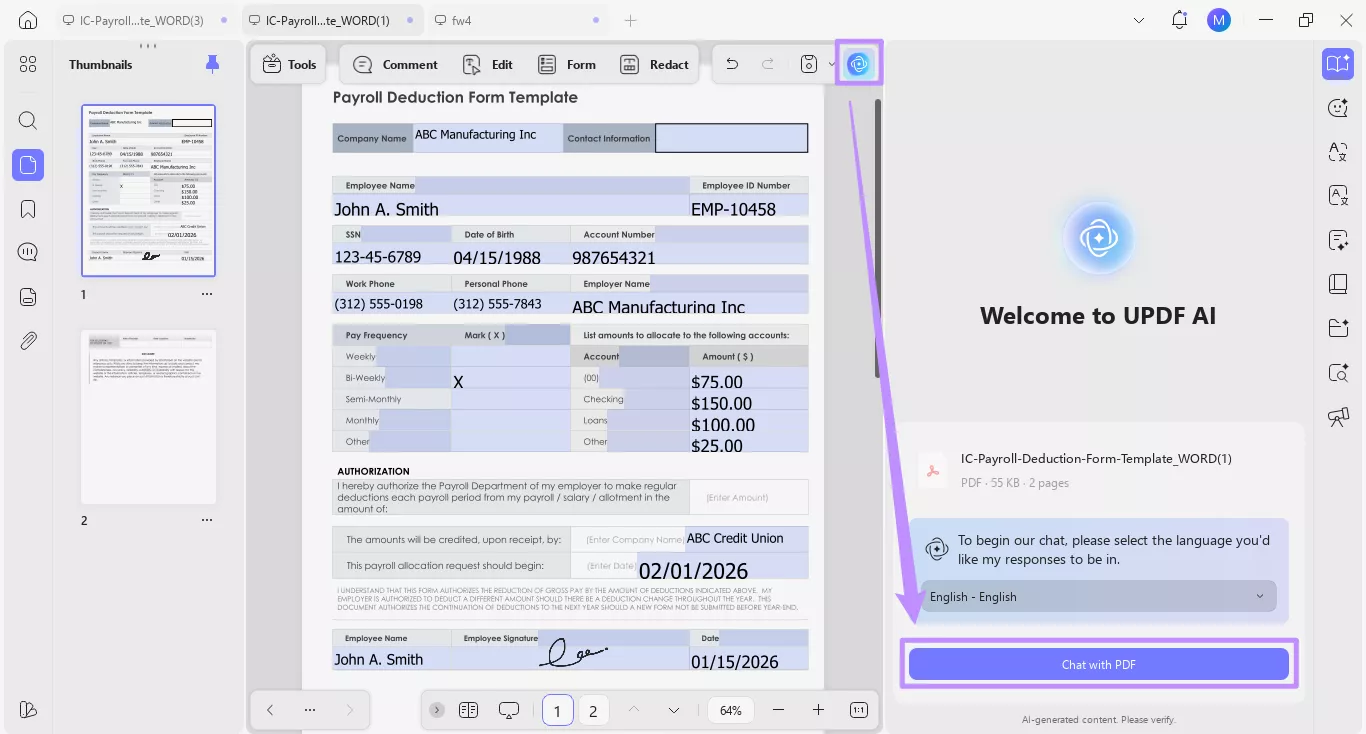 updf ai chat with pdf