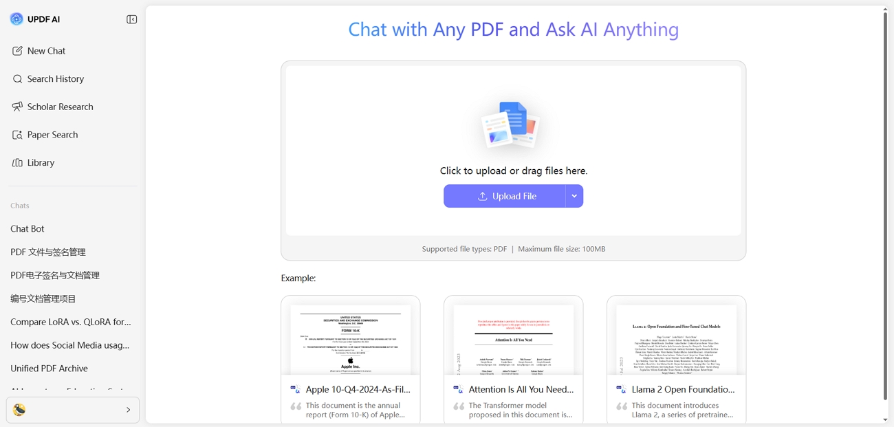 using updf ai online chat with pdf