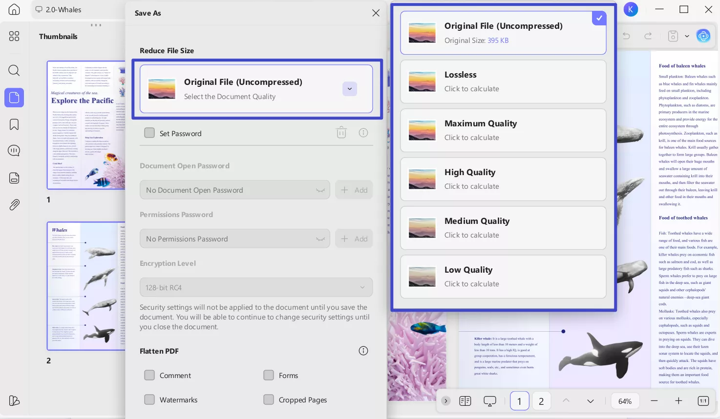 reduce the pdf size in updf