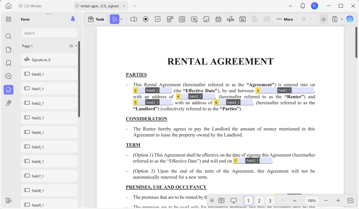 builtin form for interactive pdfs