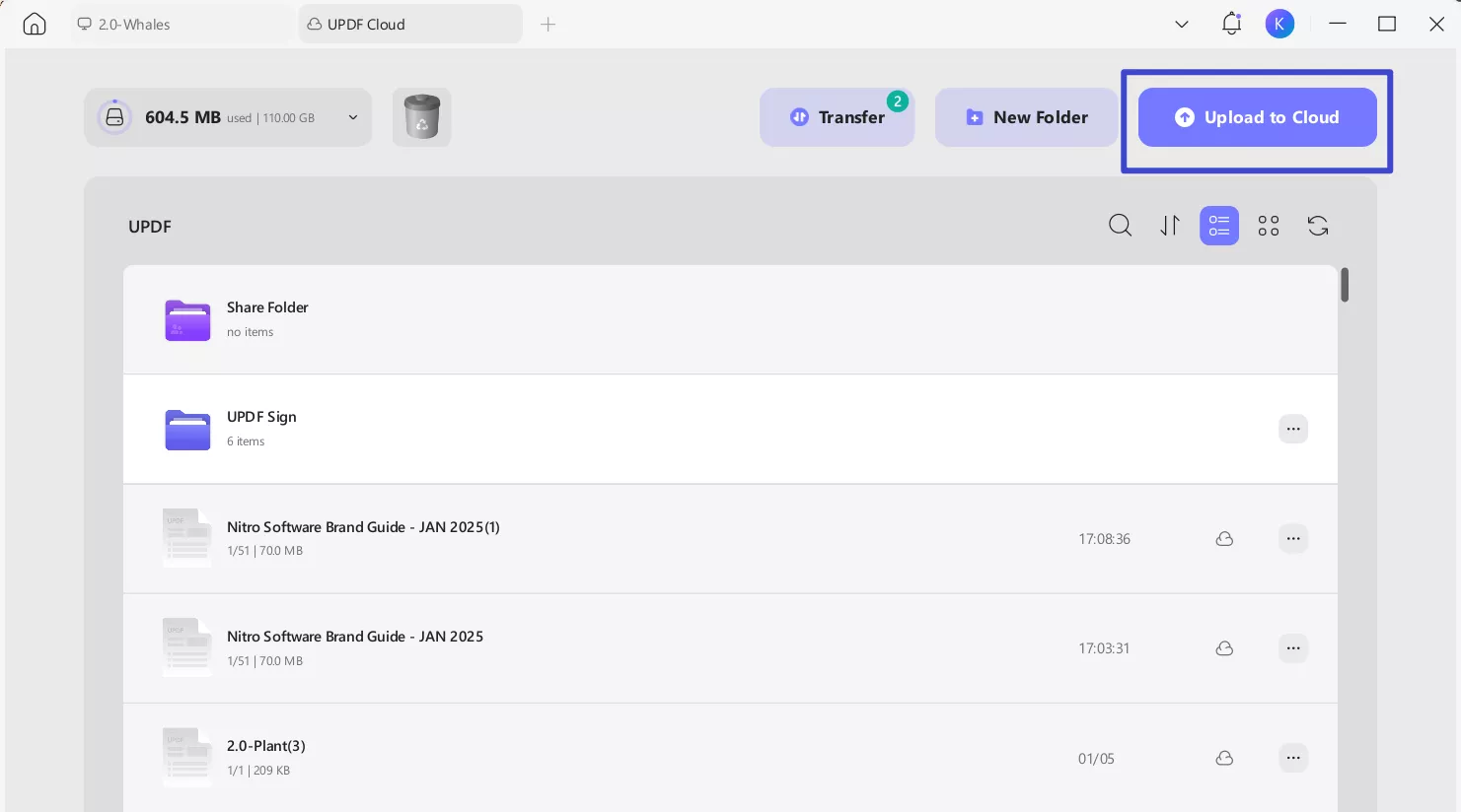 cloud access in updf