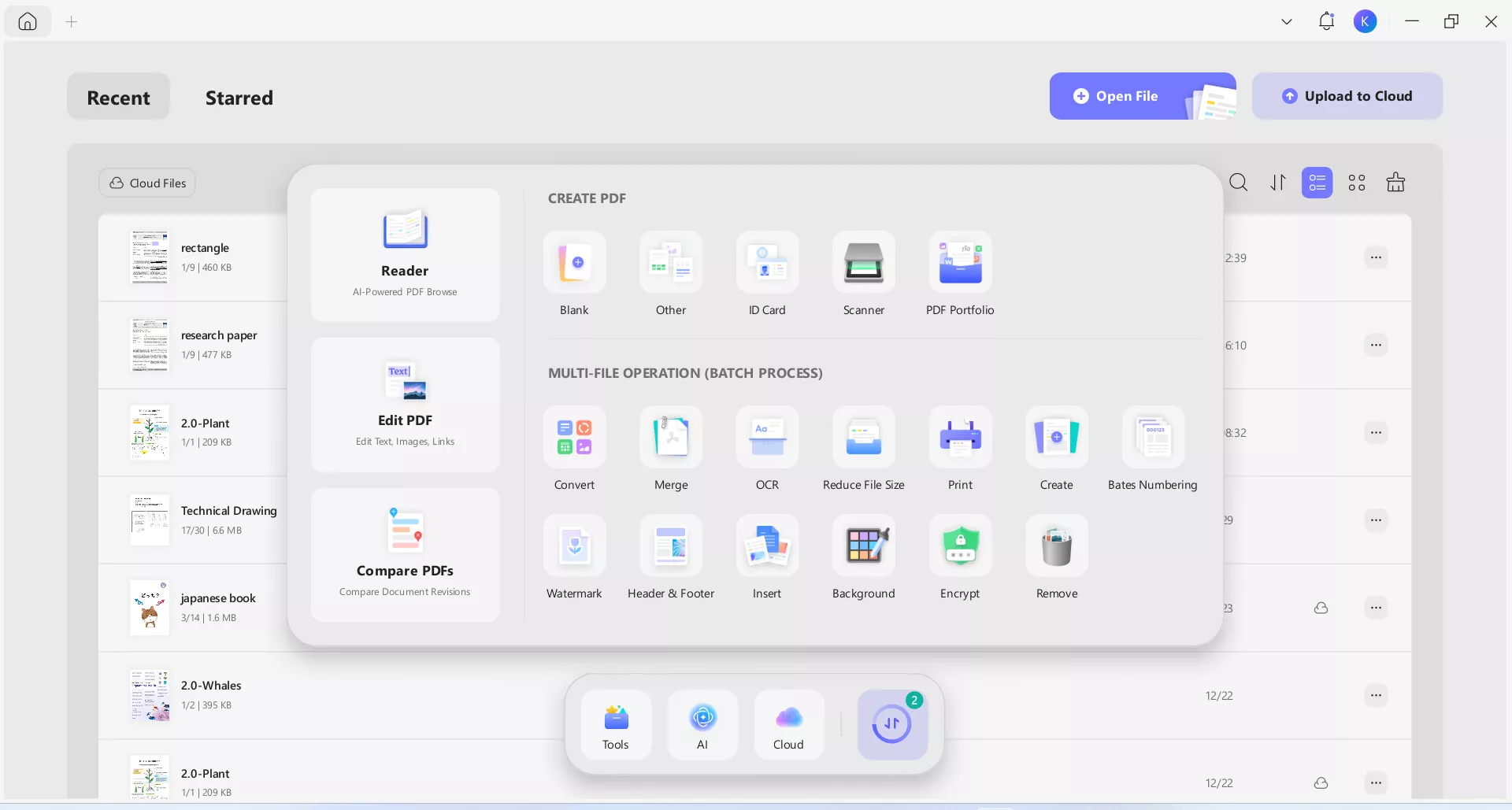 intuitive interface of updf