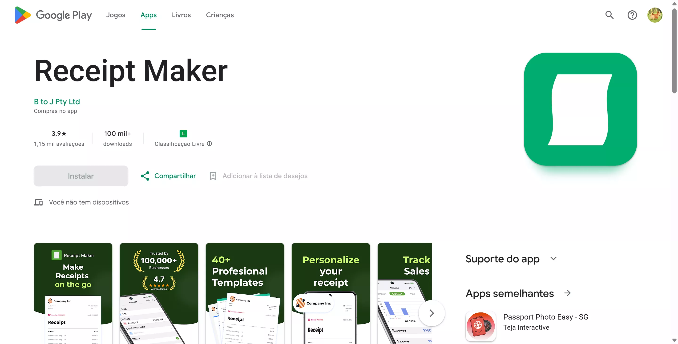 gerador de recibos / criador de recibos