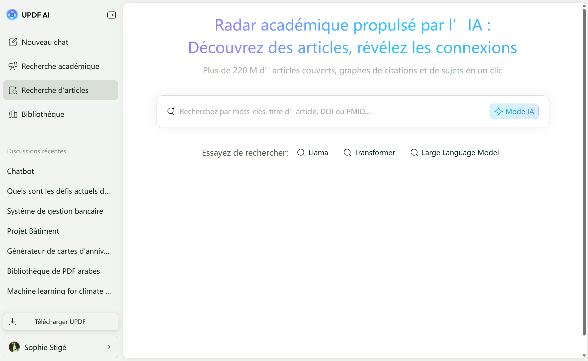 sélectionner le mode mot-clé