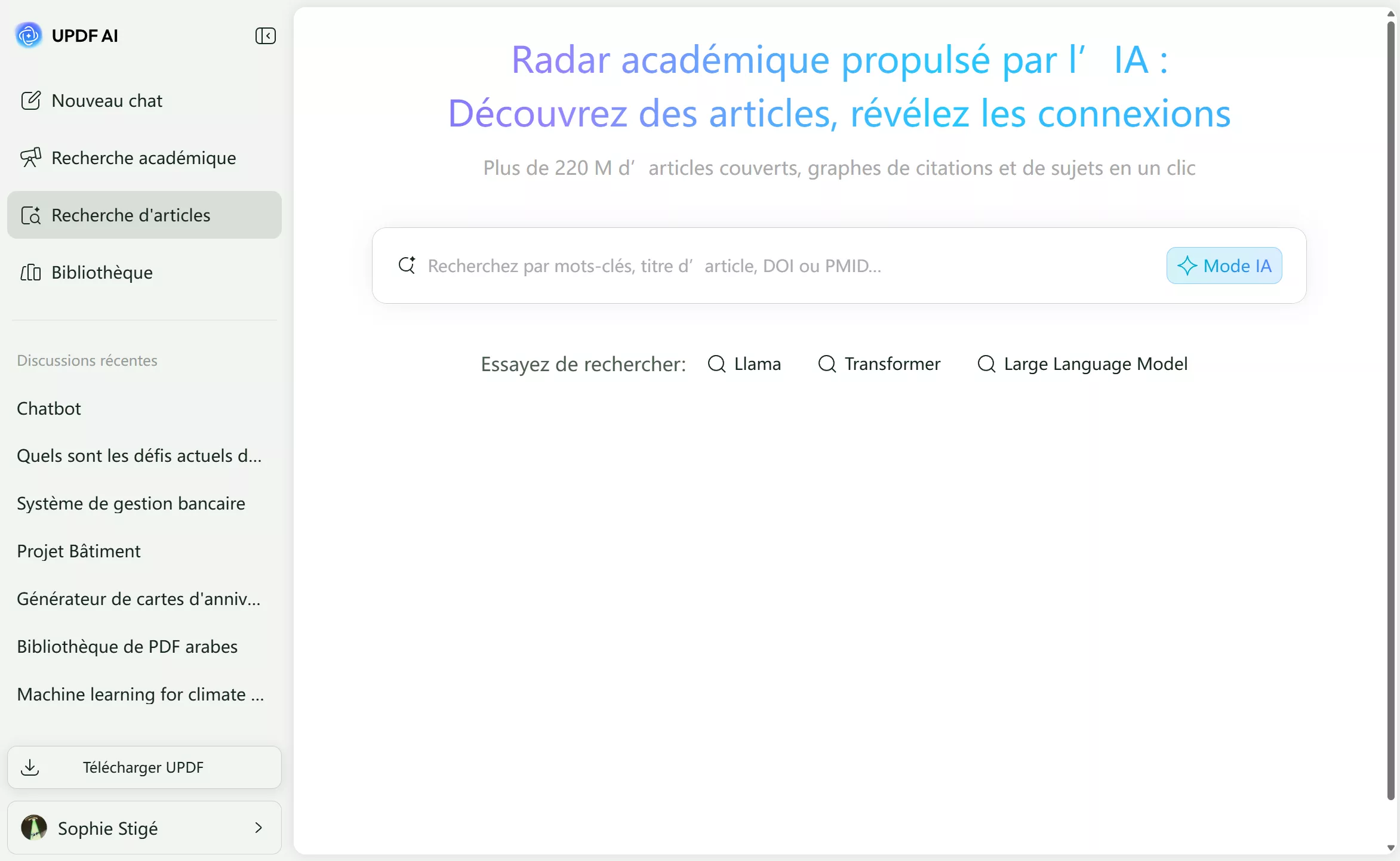sélectionner le mode mot-clé