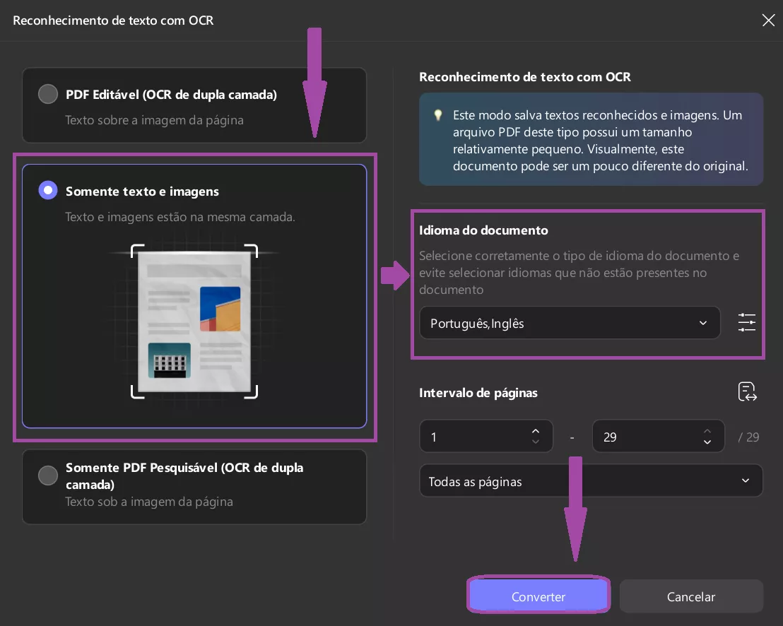 reconhecimento de texto com ocr