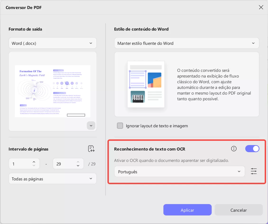 aplicar em lote de pdf para word