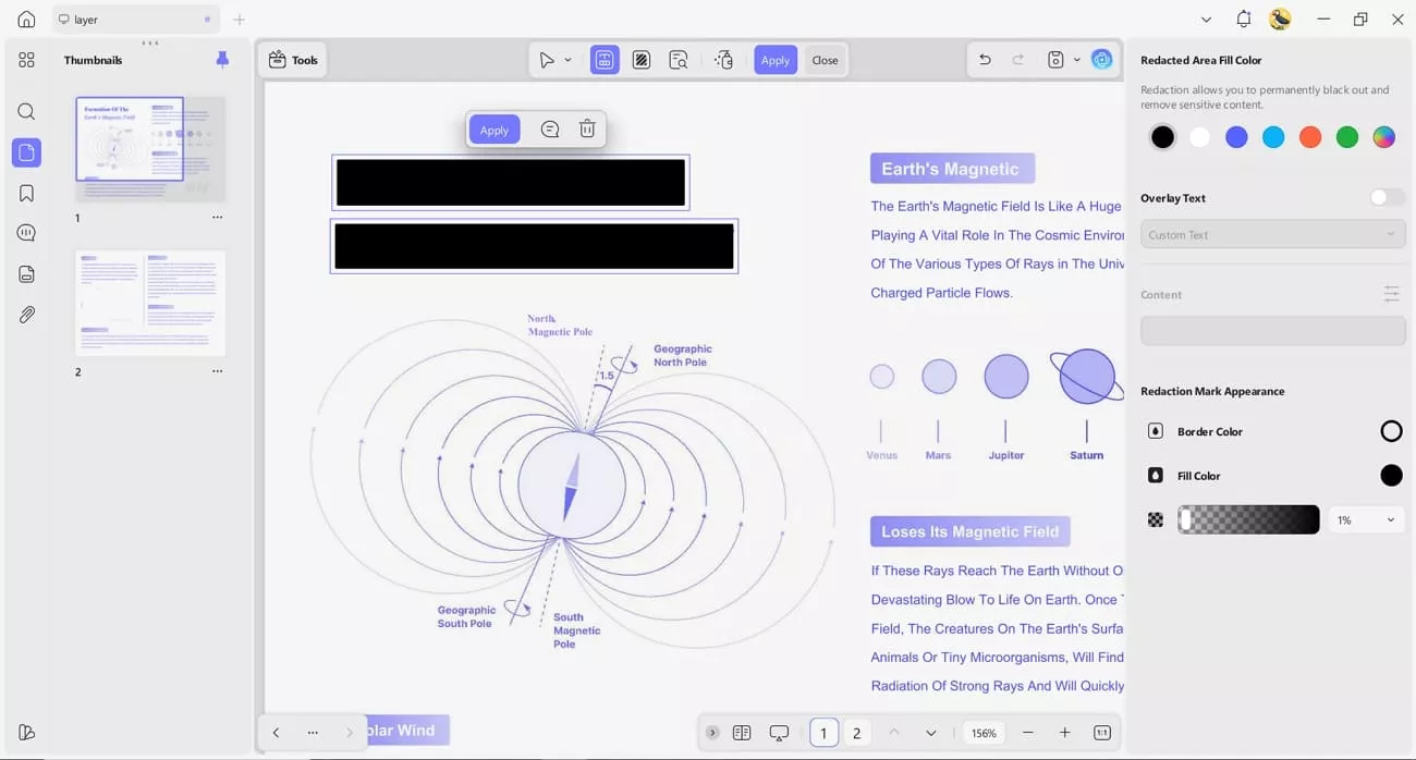 use updf redact sensitive information