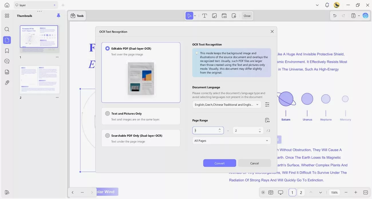  updf ocr feature scanned pdf