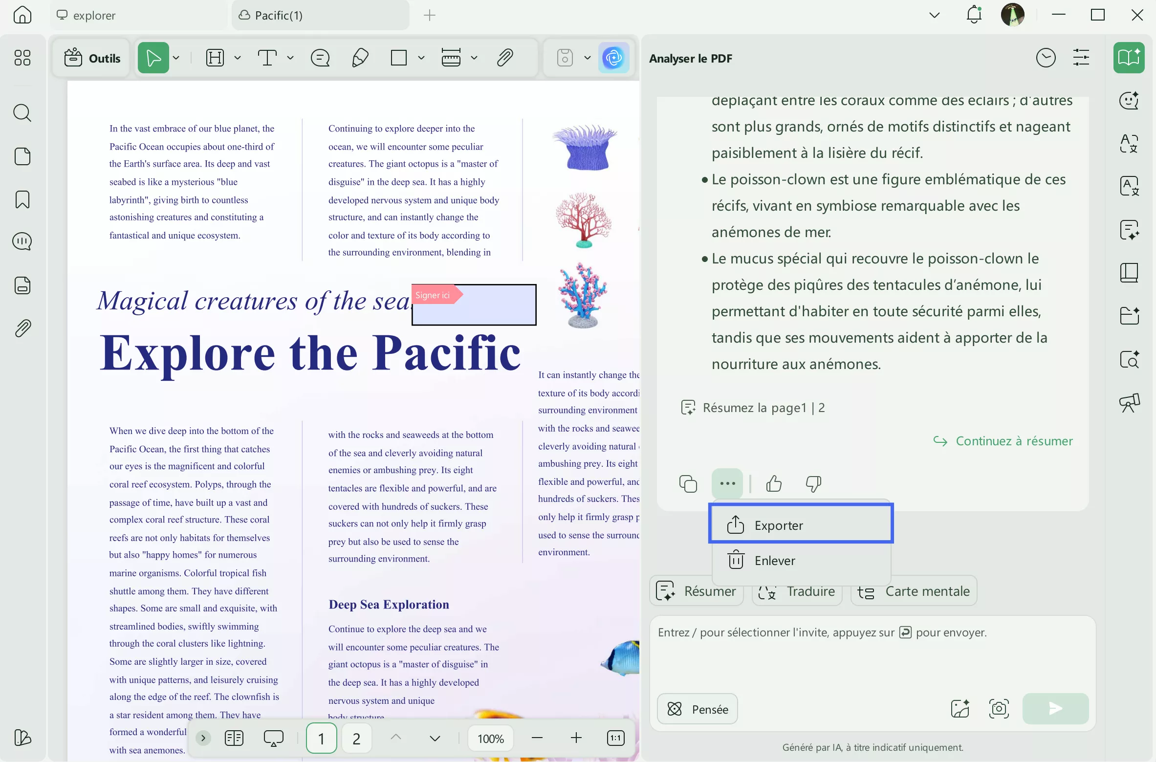 Image alternative : enregistrer le PDF fusionné updf windows