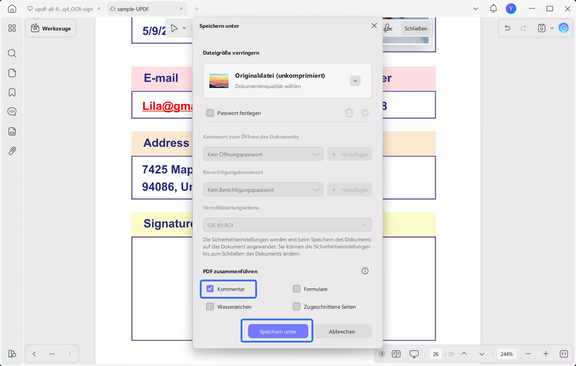 Als flache Kopie speichern