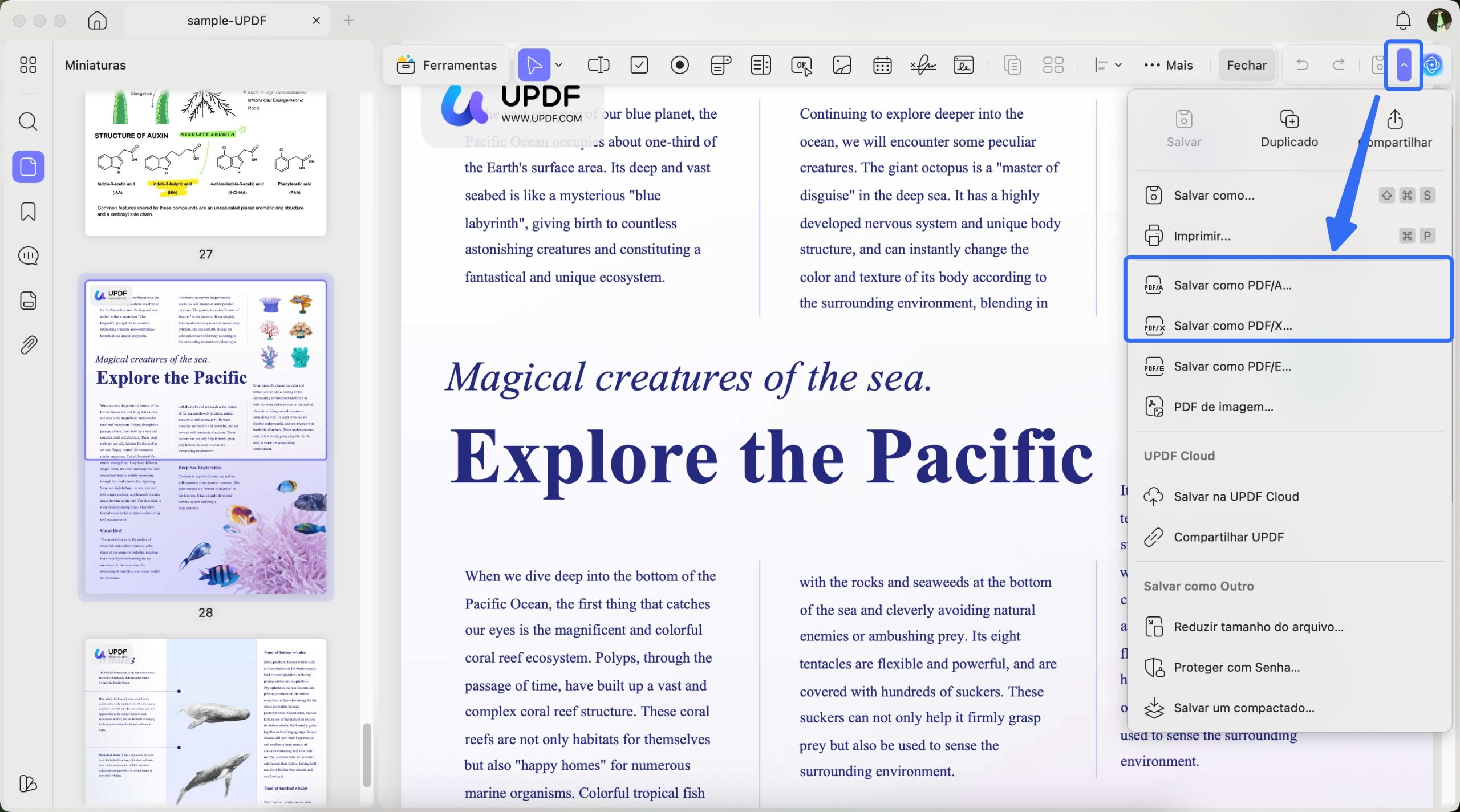 salvar arquivos em pdf/e ou pdf/x
