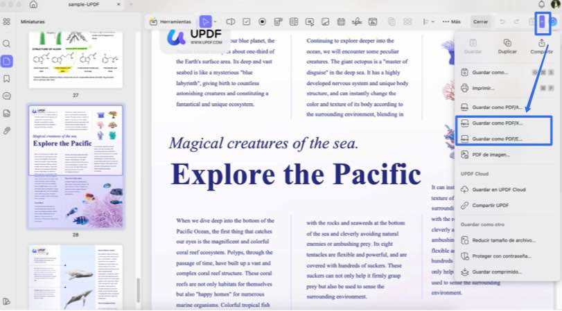 save files in pdfe or pdfx
