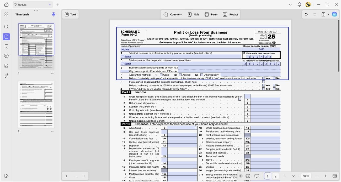enter personal business details pdf