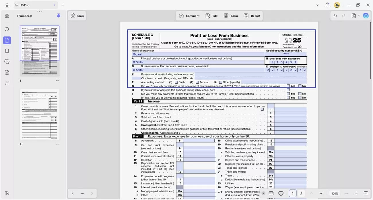 enter personal business details pdf