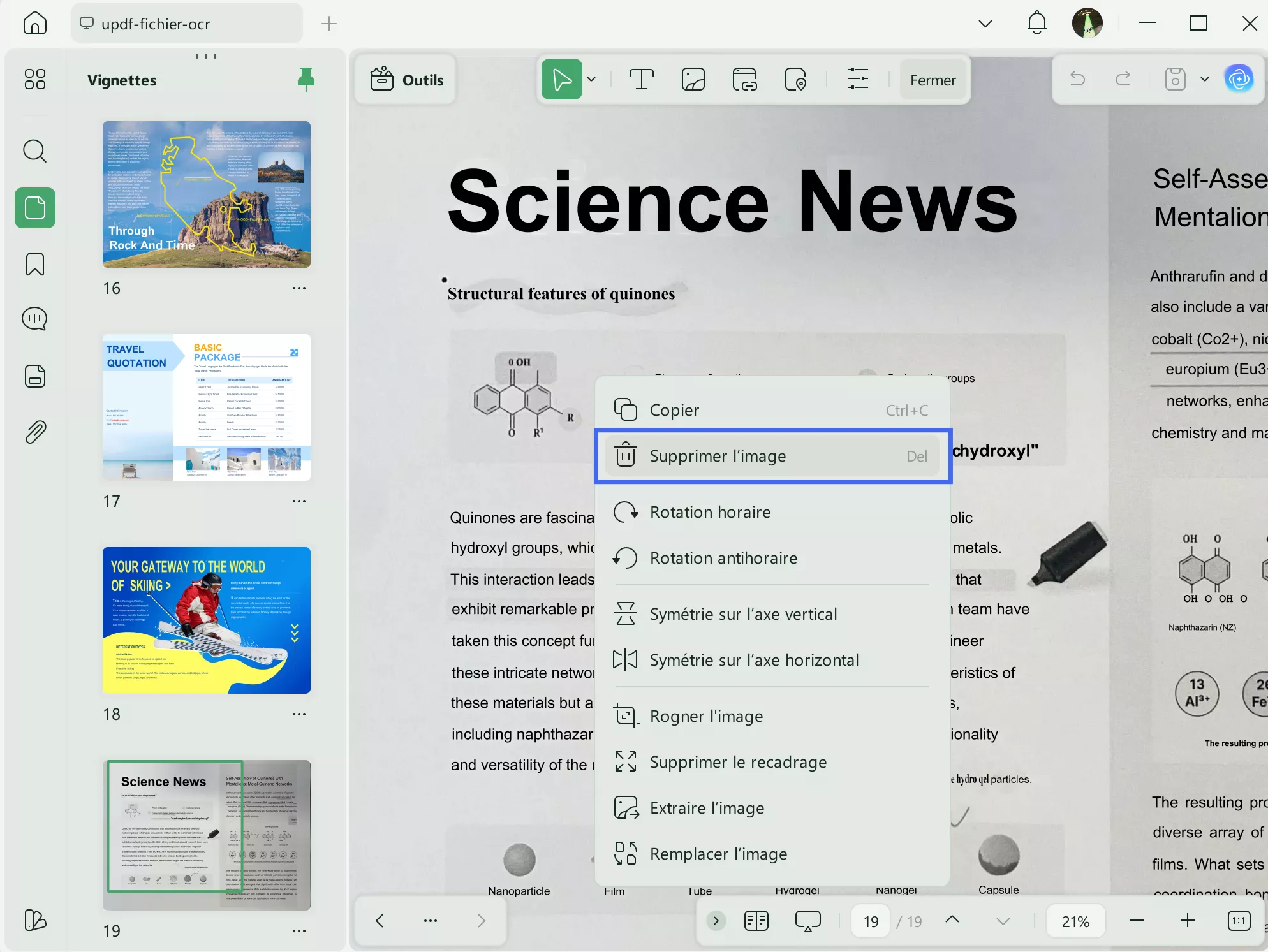 Faites un clic droit pour sélectionner le calque ou l'objet à supprimer dans le PDF.