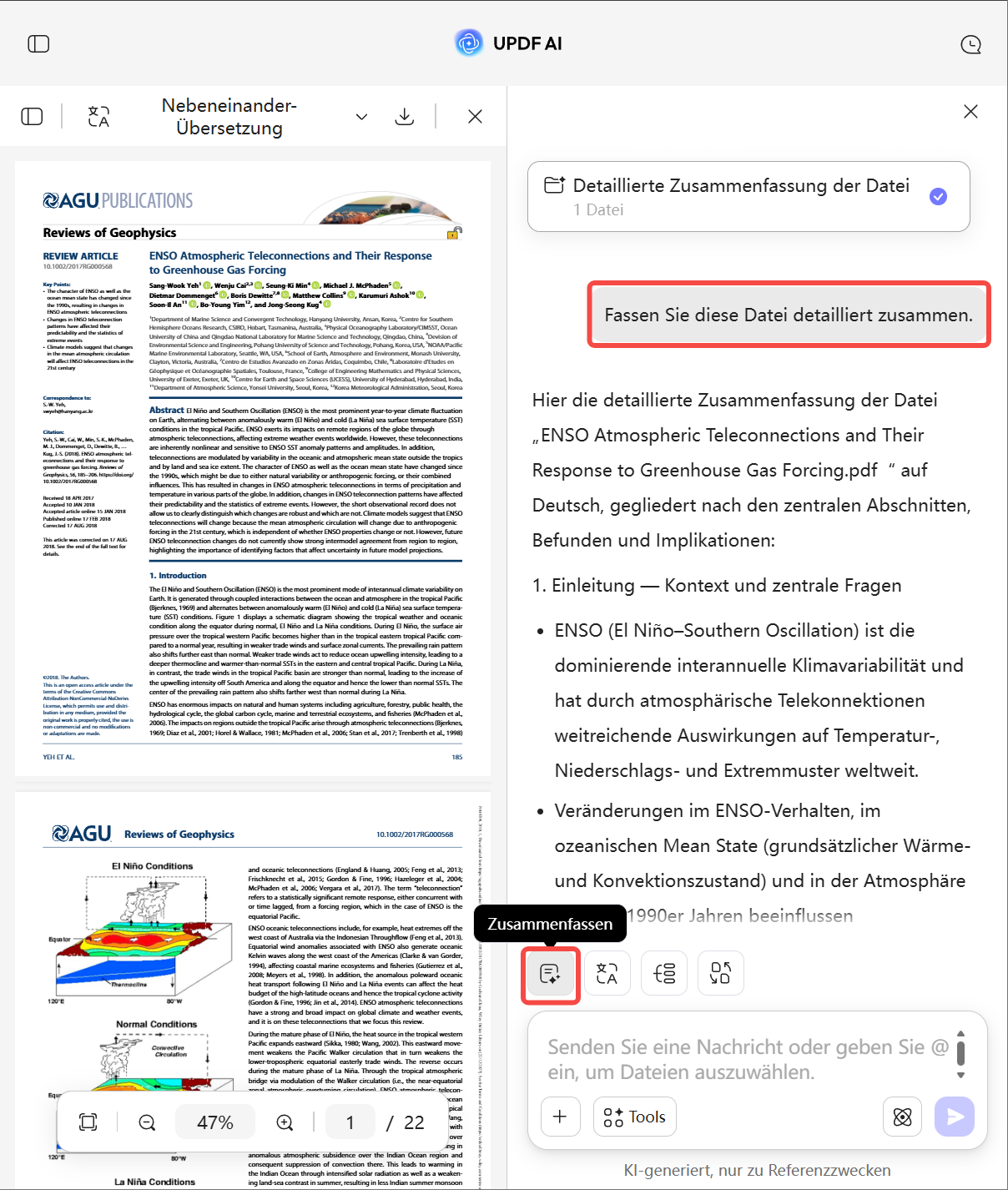 Wie man den KI-Zusammenfasser für technische Dokumente nutzt