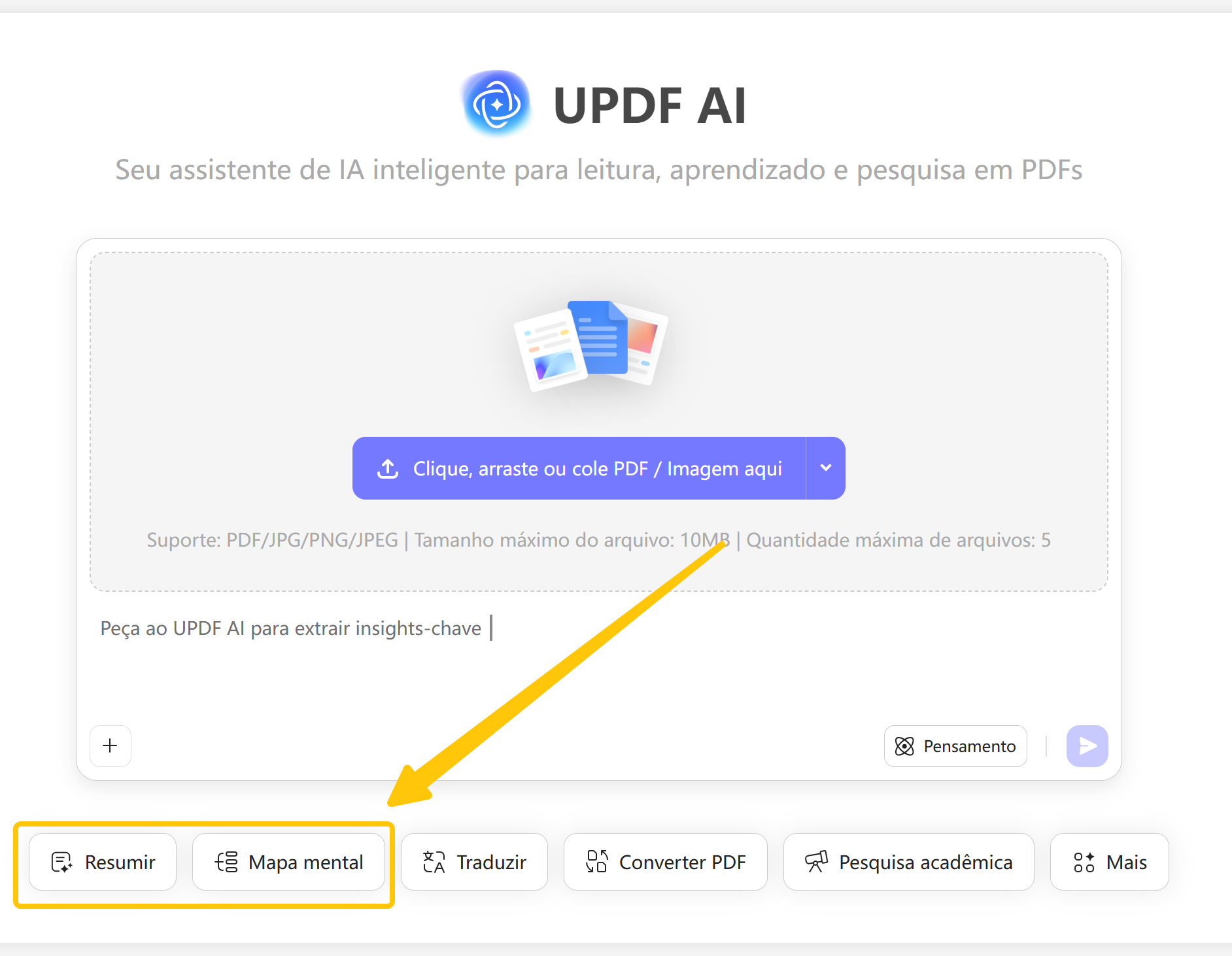 entrada de texto no novo chat
