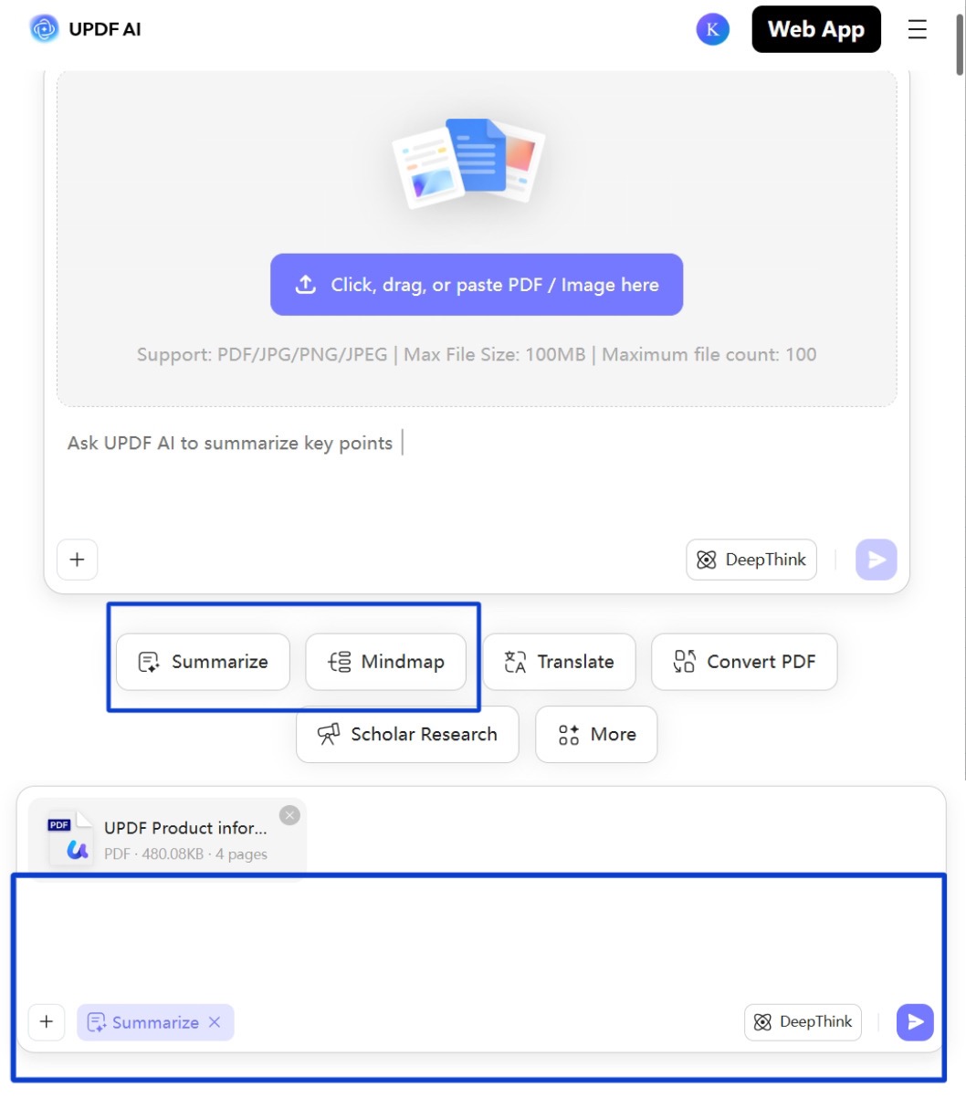 text input in new chat