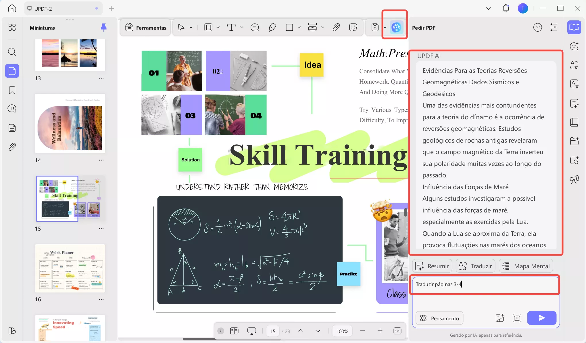 usar as ferramentas de ia do updf para traduzir pdfs