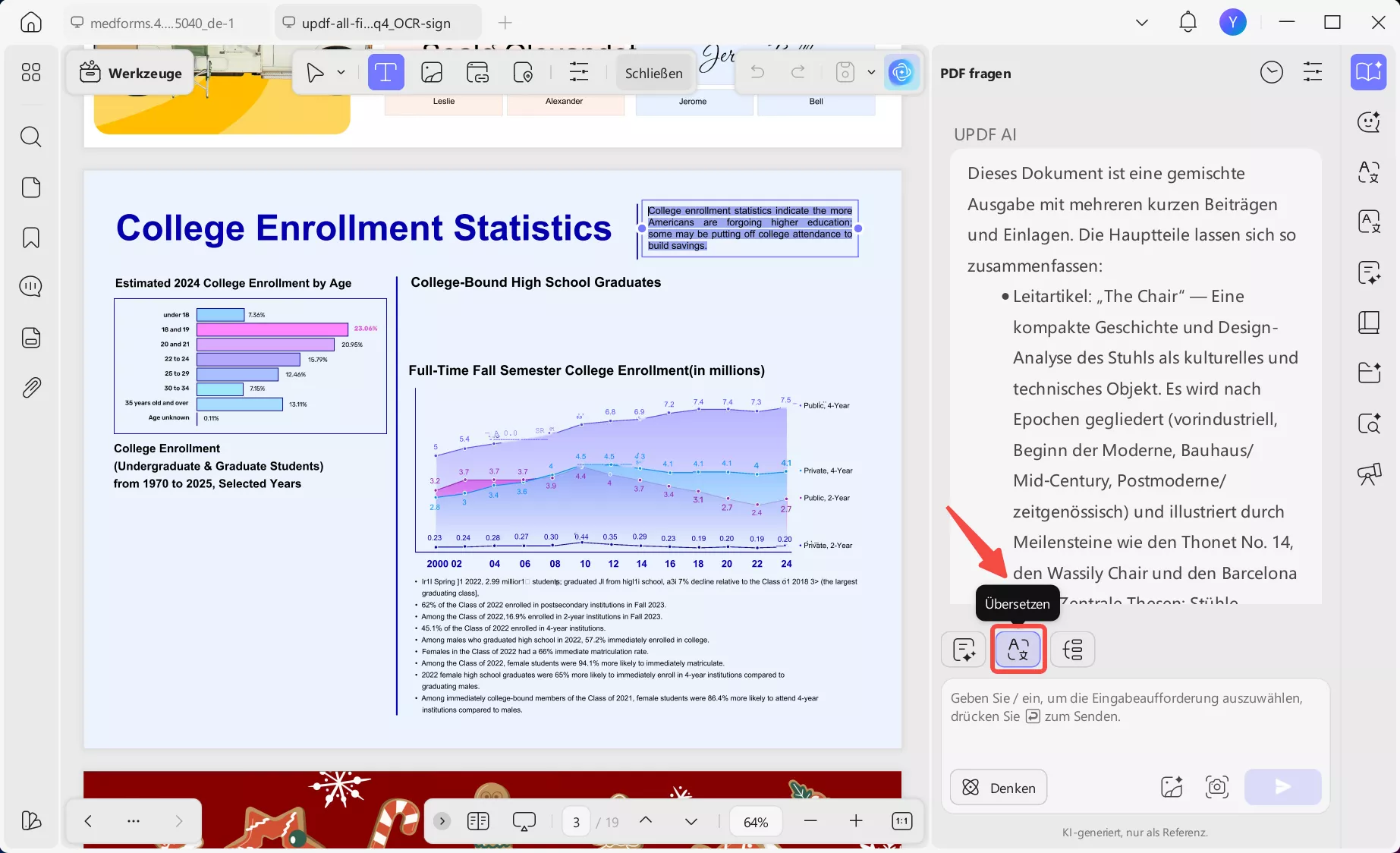Verwenden Sie das Übersetzungssymbol, um fortzufahren.