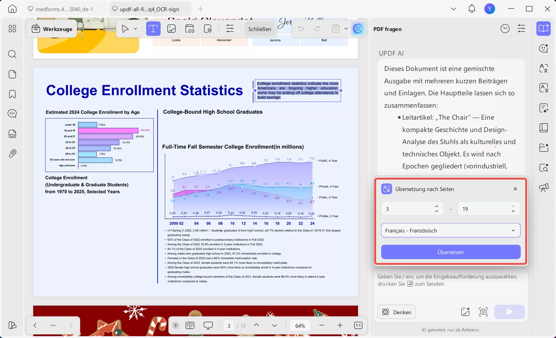 Seitenbereich und Sprache hinzufügen