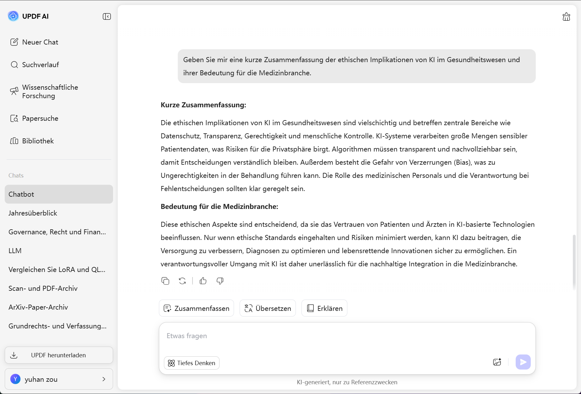 Forschung mit updf ai