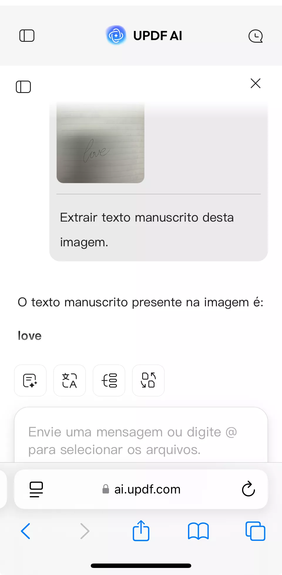 extrair texto manuscrito desta imagem