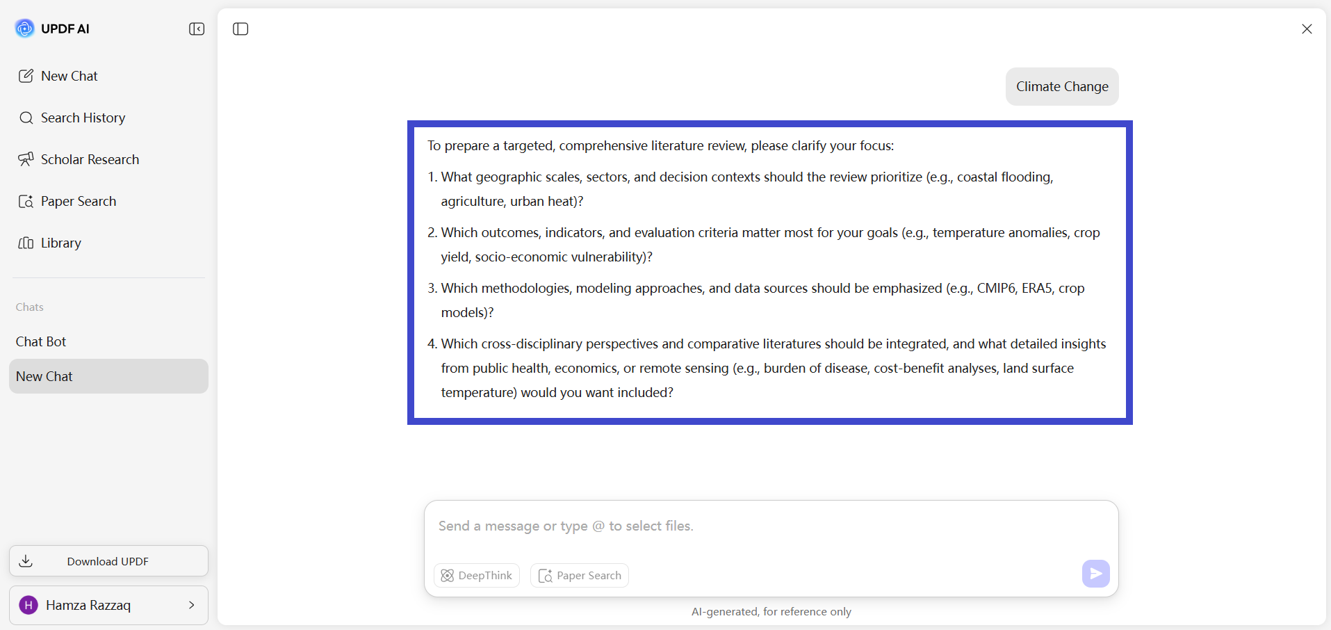 UPDF AI answer