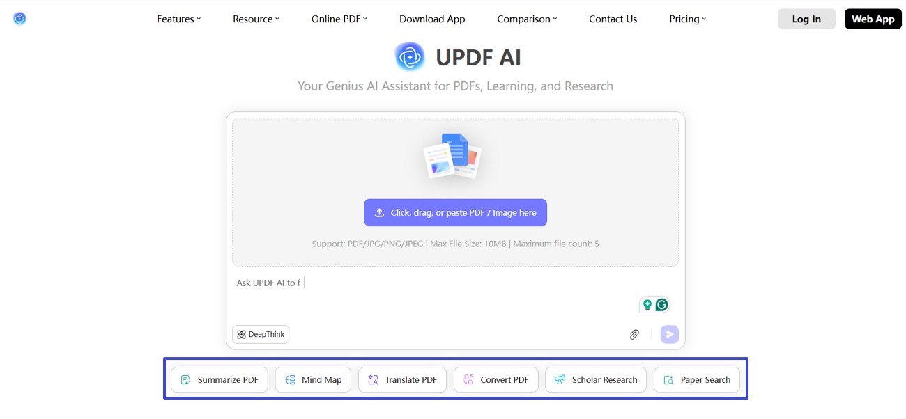 different features for analyzing research document