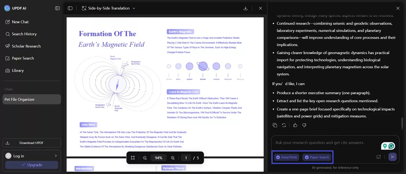 analysis models of updf ai