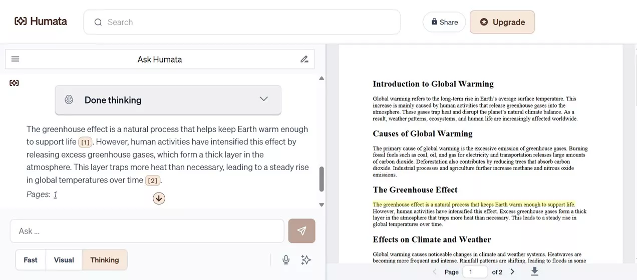 citation handling with humata ai