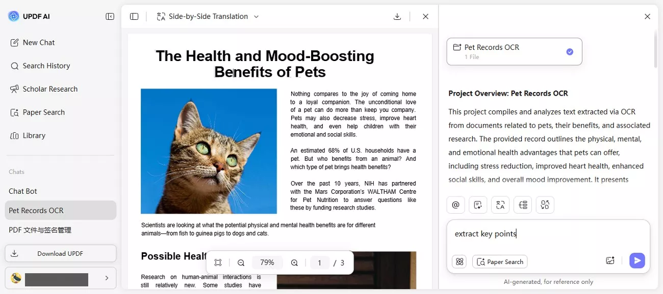 updf ai chat feature understanding