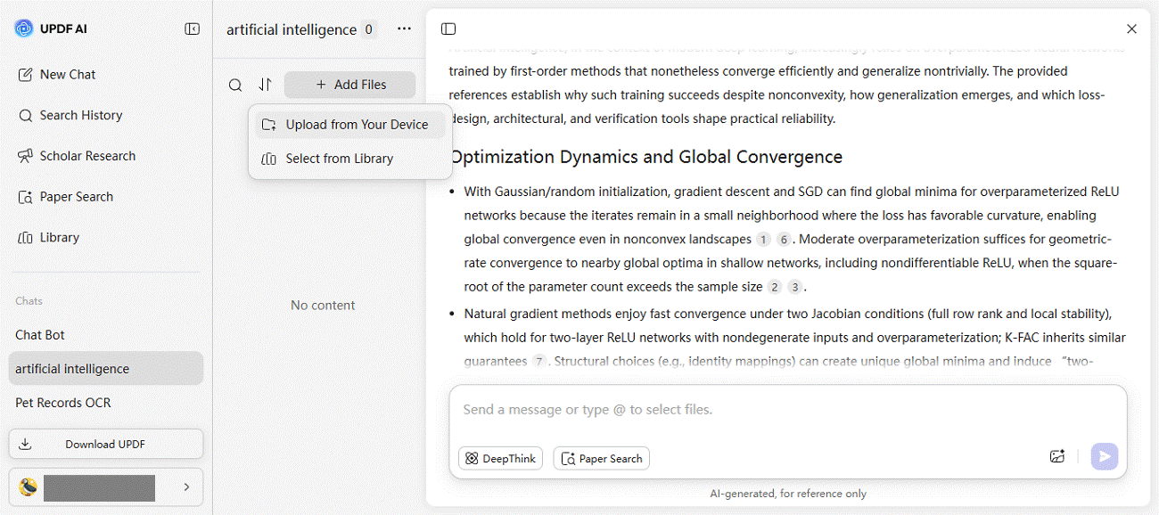 updf ai multi document support
