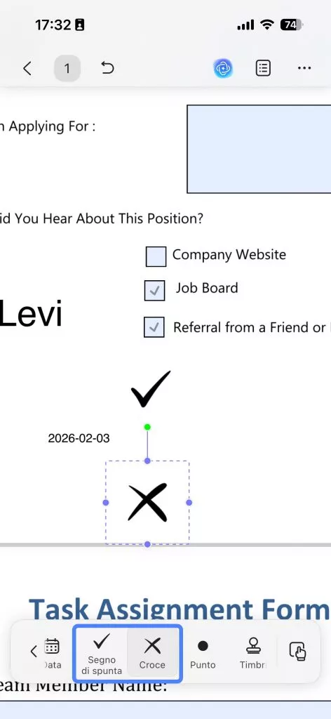 checkmark and cross ios 