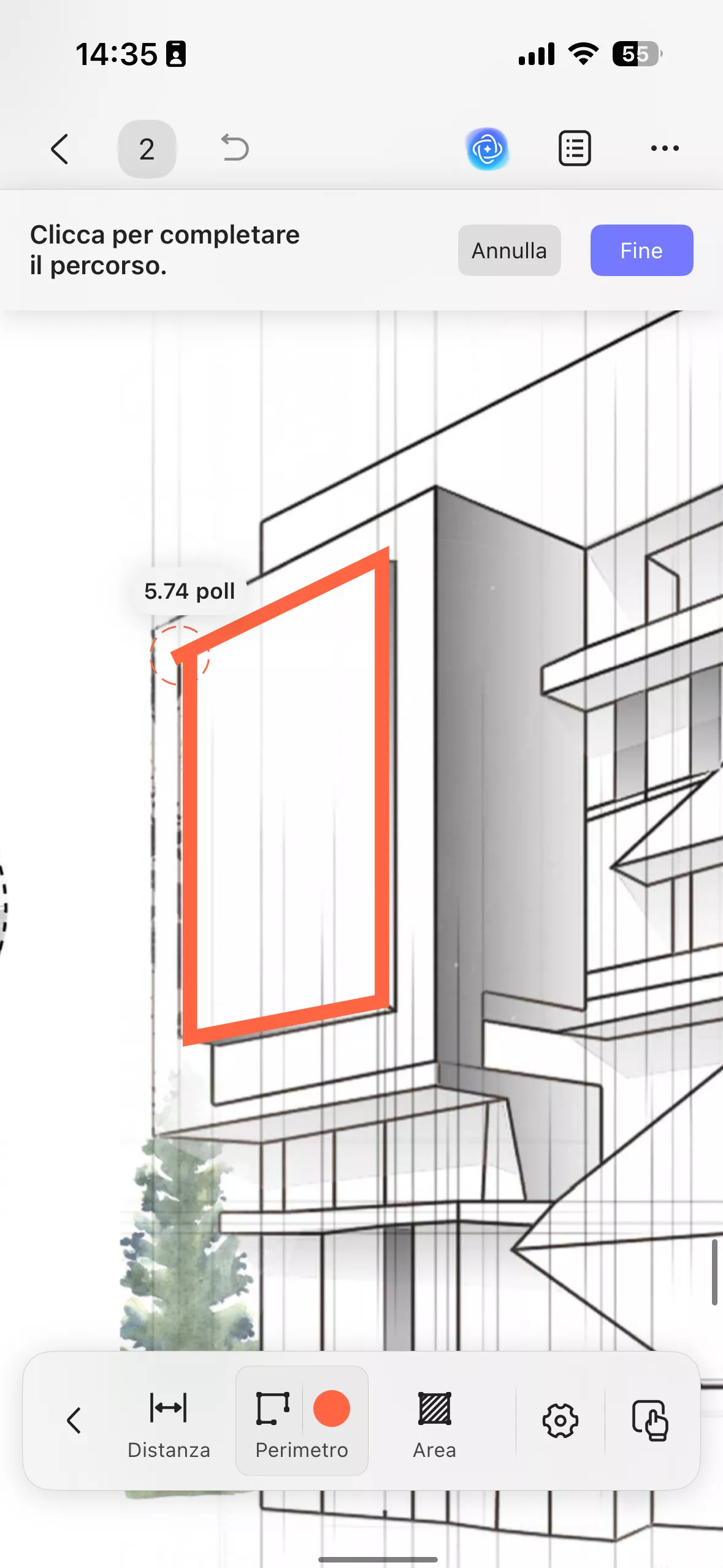 click to complete the path