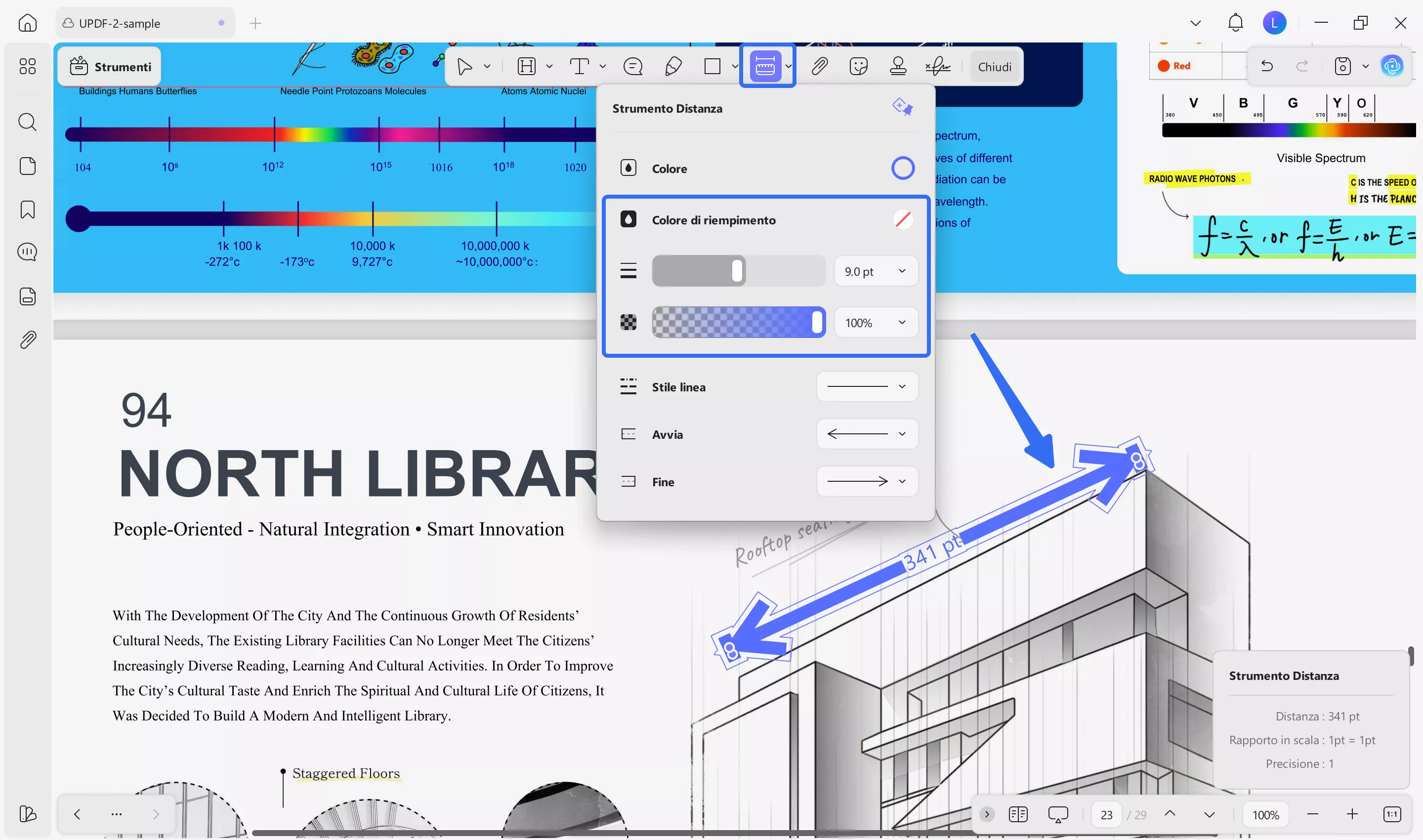 measure distance updf windows