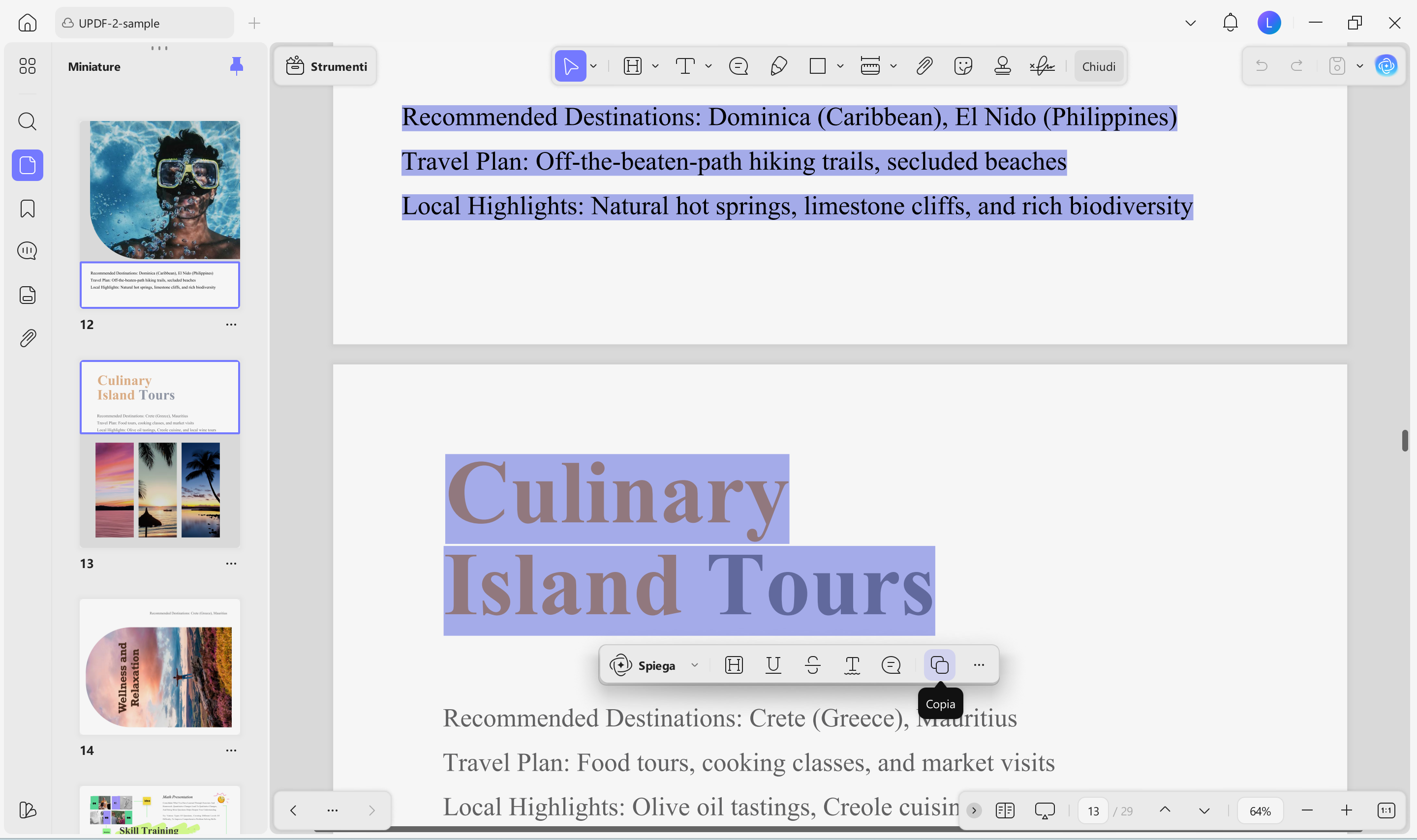 copia su più pagine updf windows
