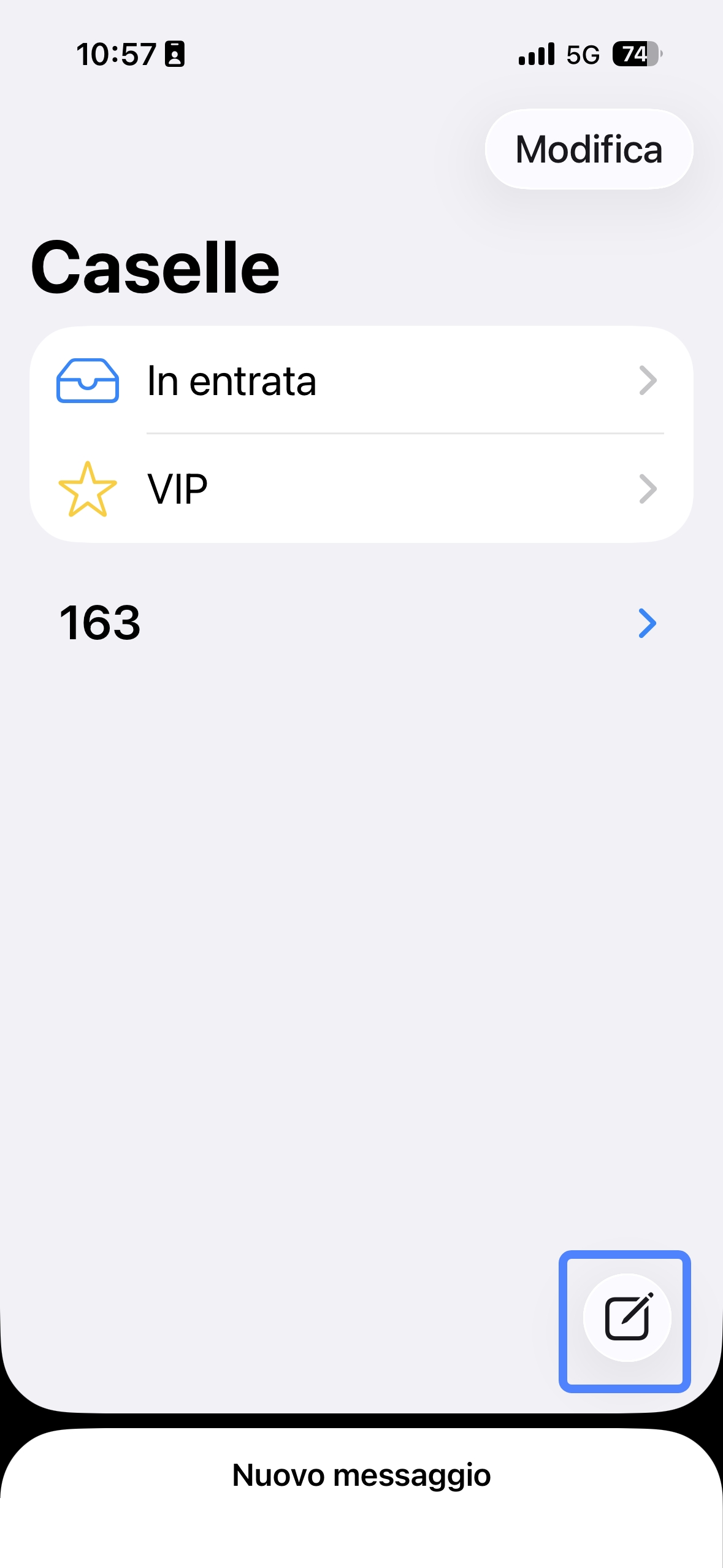 tap the compose options in iphone email