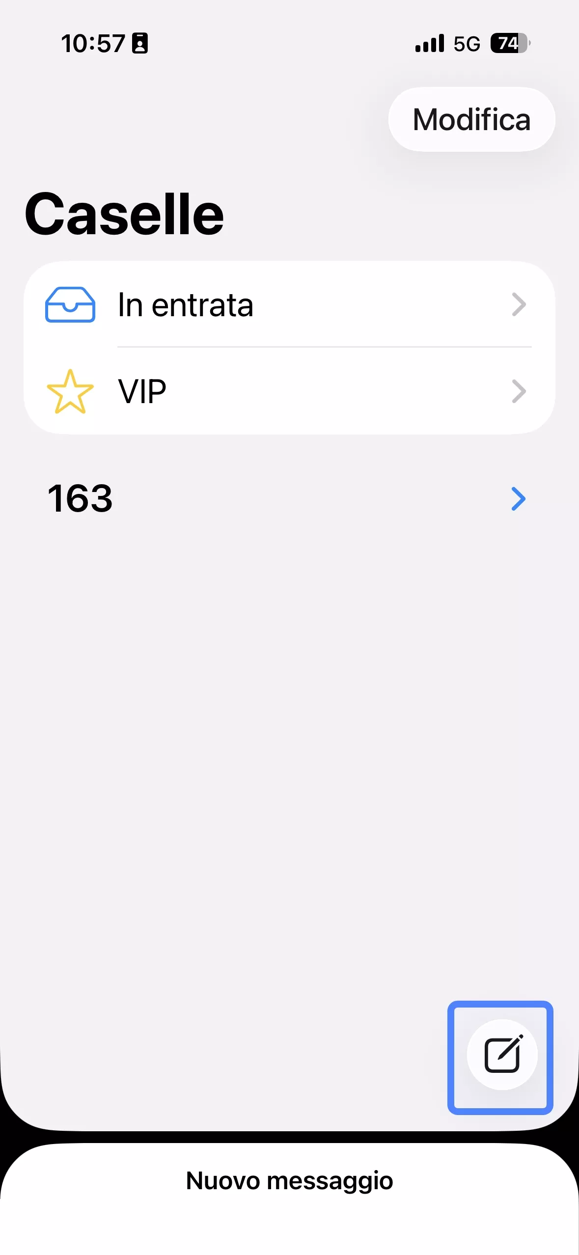 tap the compose options in iphone email