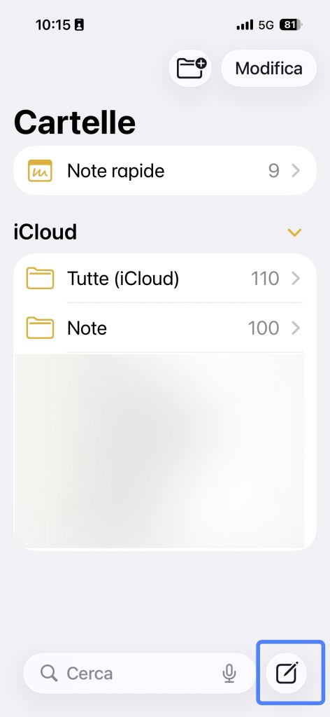 create a new note by tapping the pencil and paper icon in iphone notes