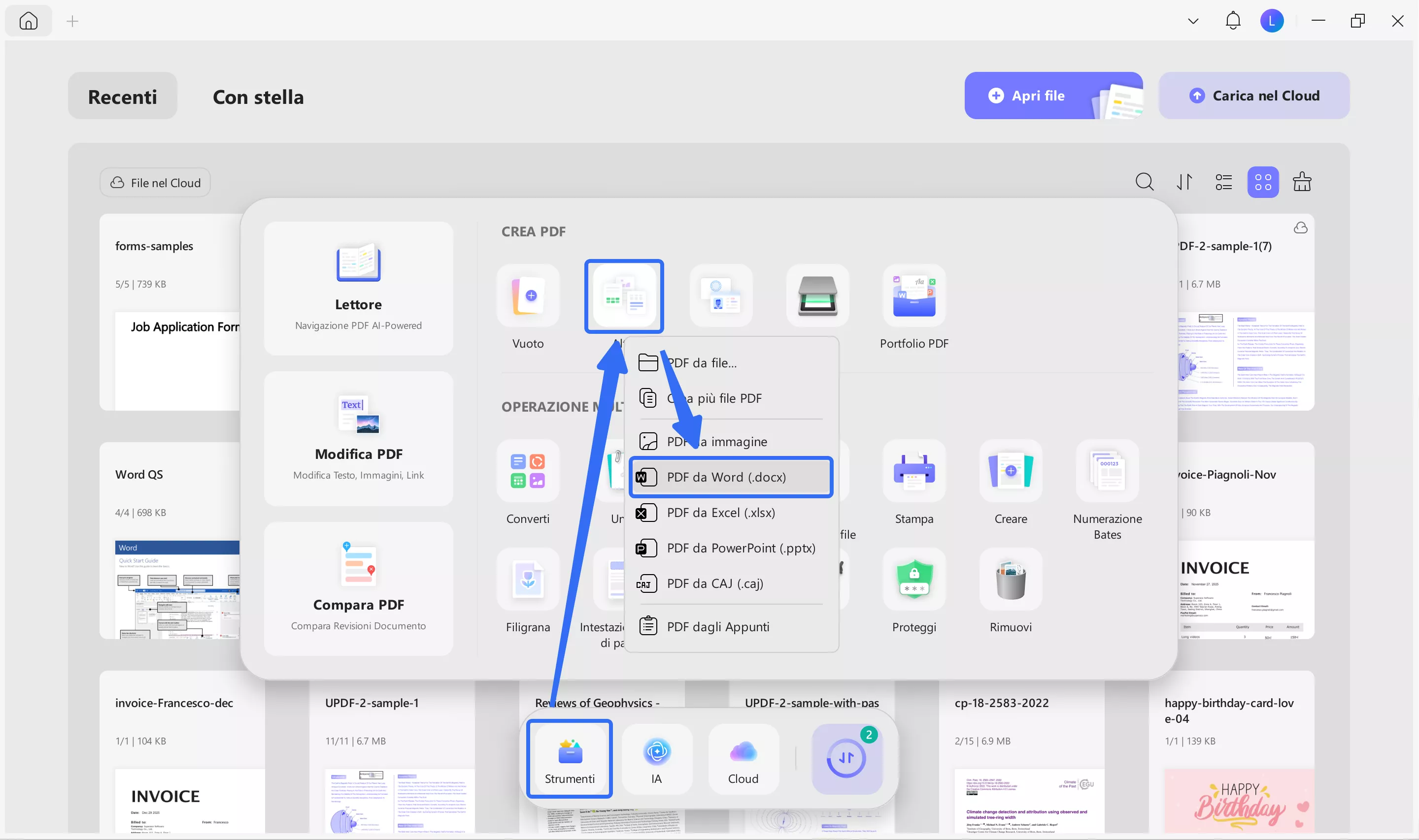 divide a word page into 4 pdf from image
