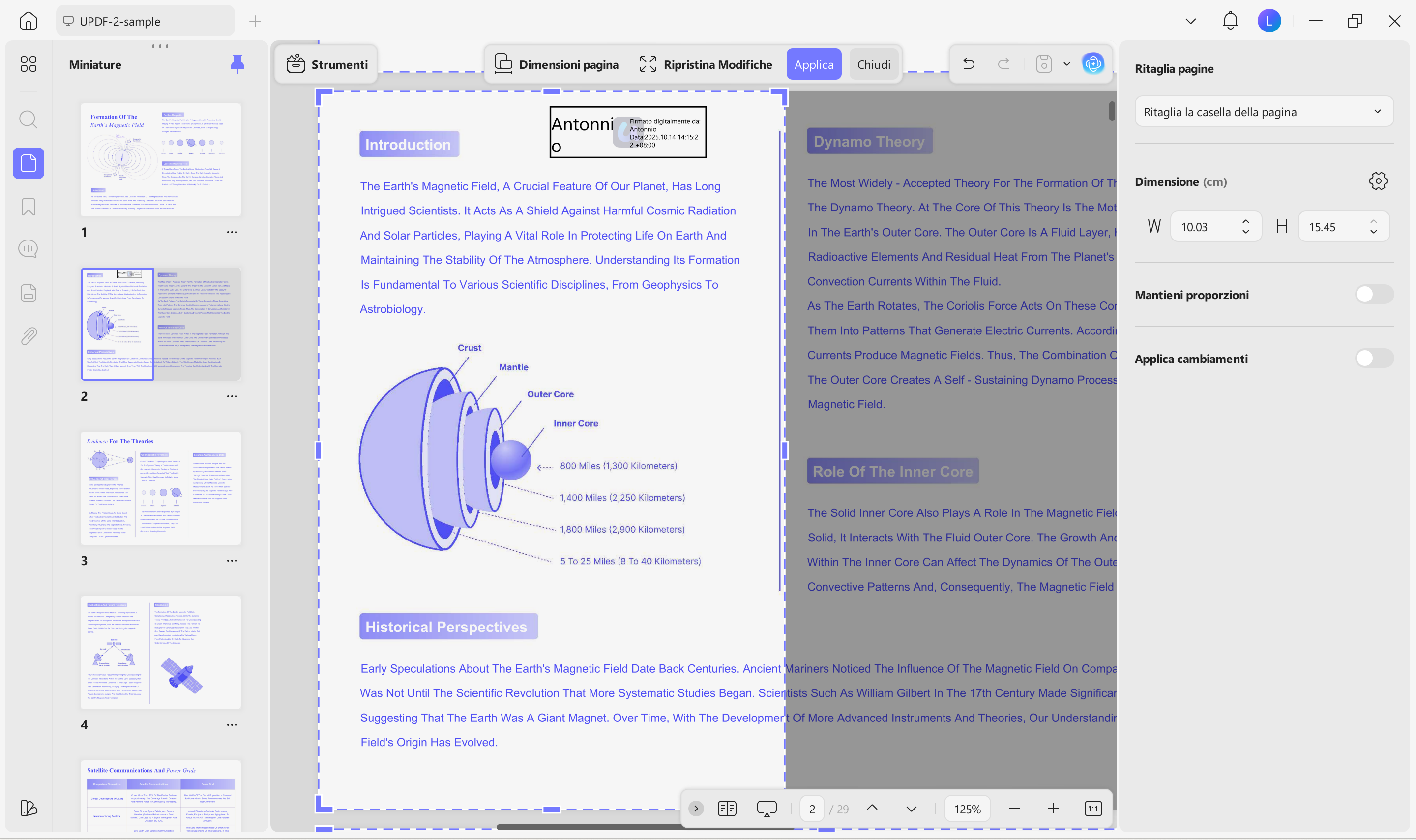 divide a word page into 4 crop