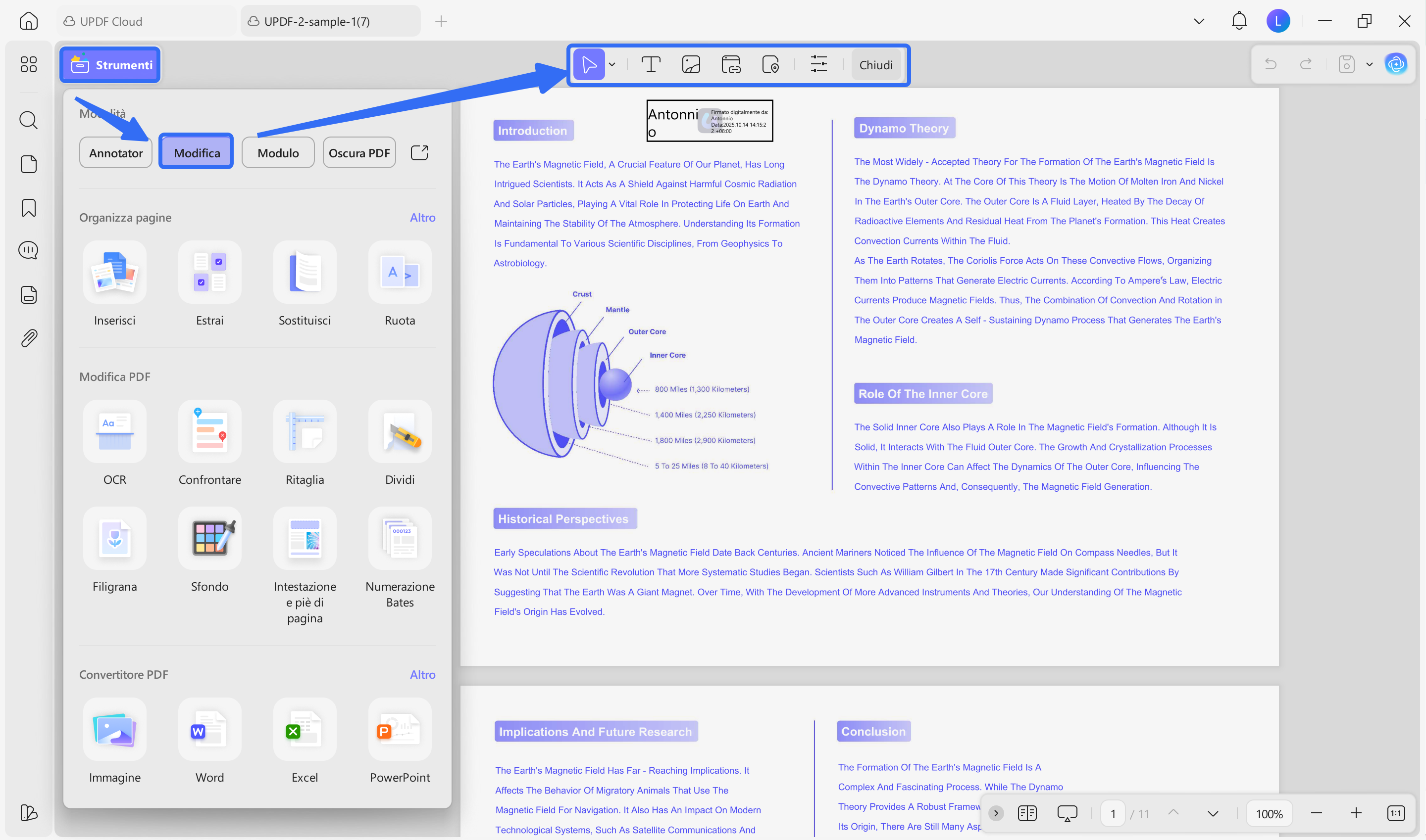 select edit pdf from the left with UPDF