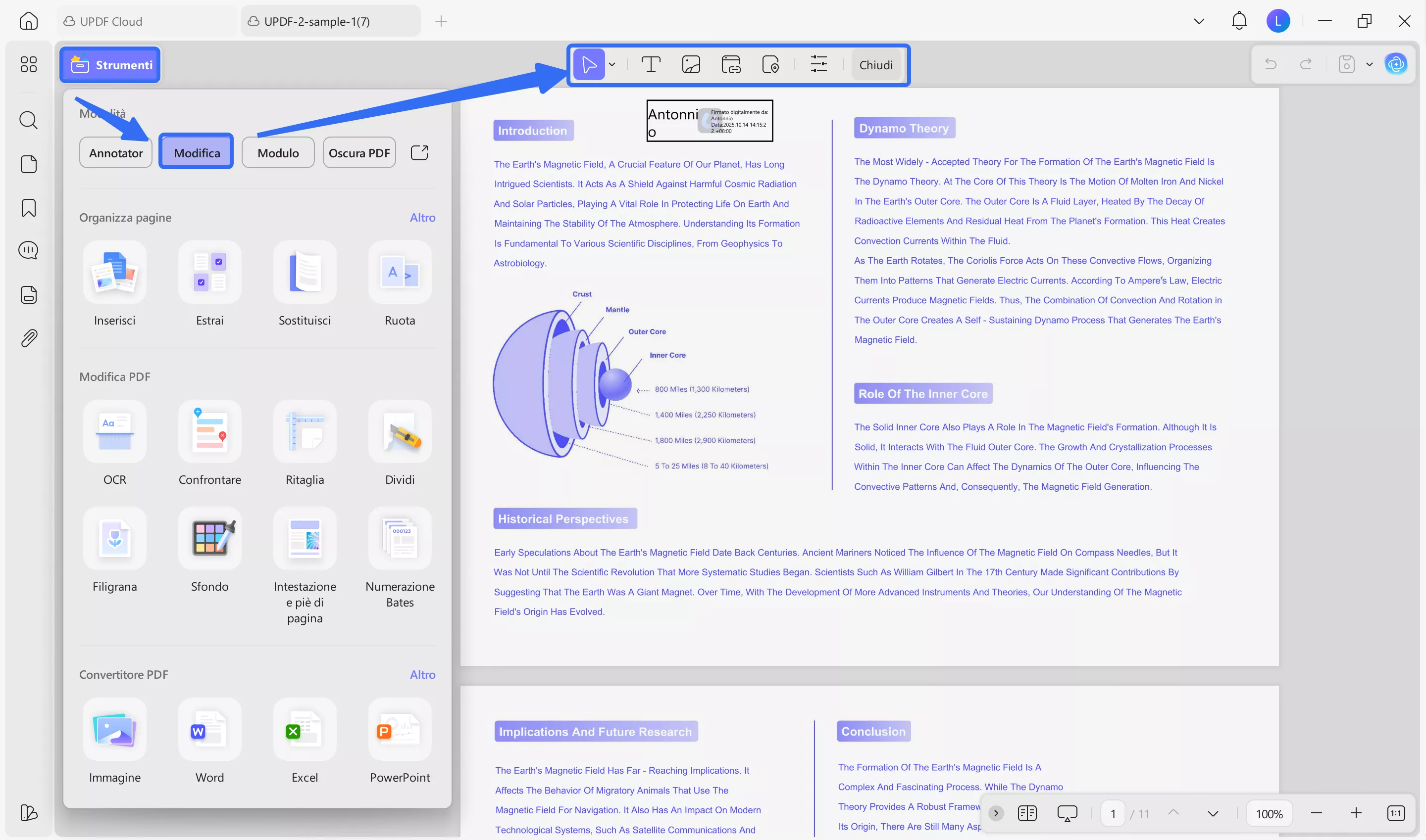 select edit pdf from the left with UPDF