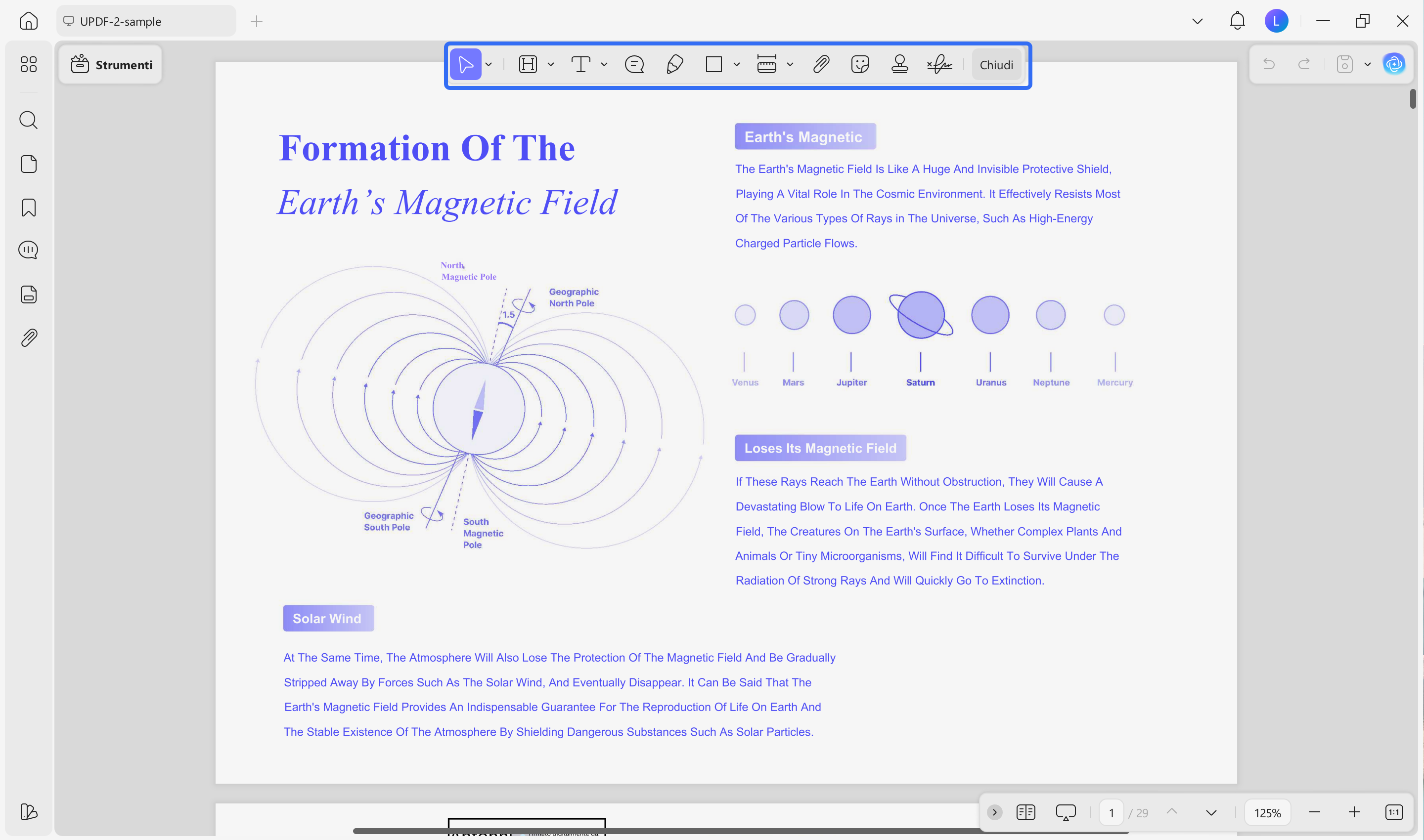 set reading parameters of pdf