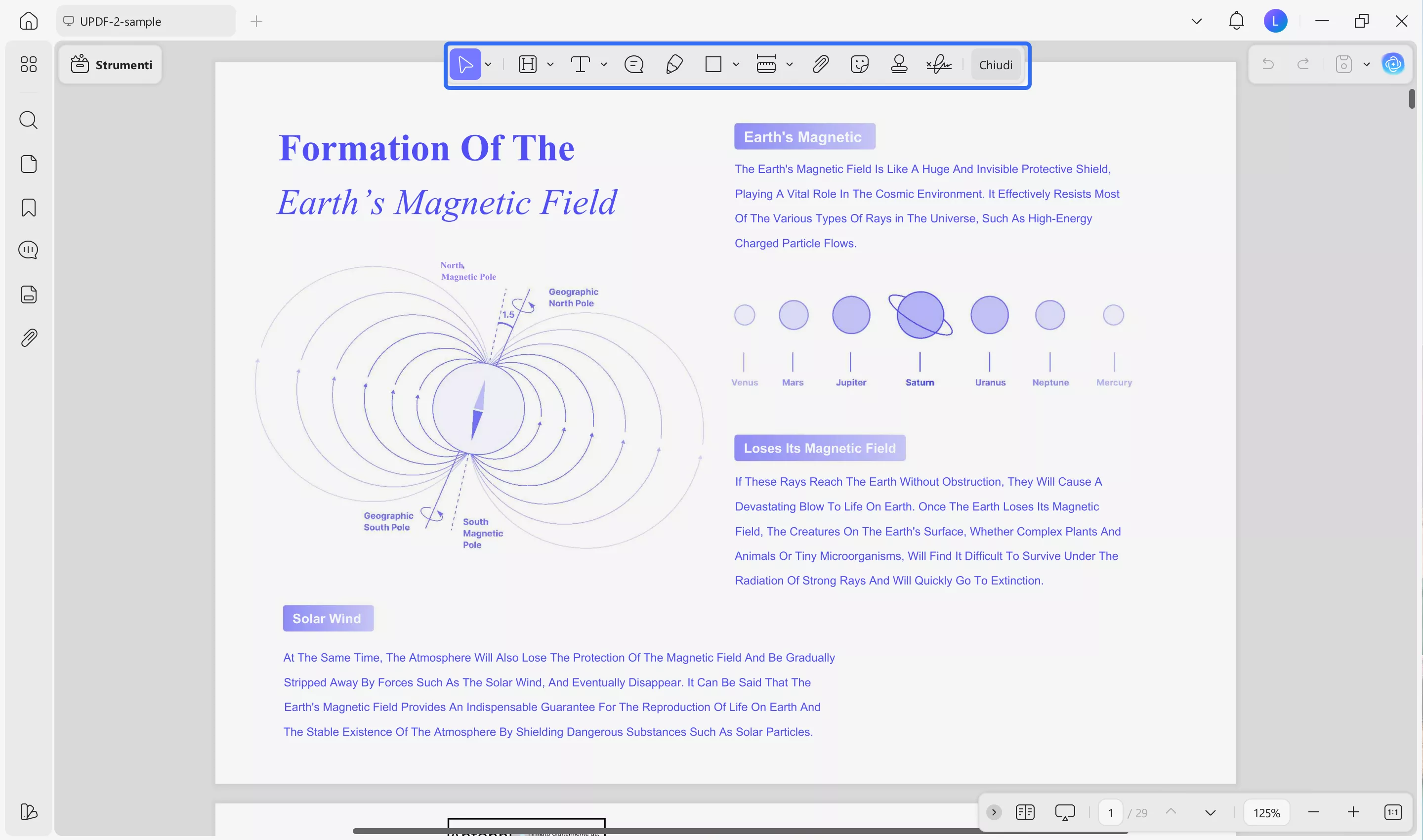 set reading parameters of pdf