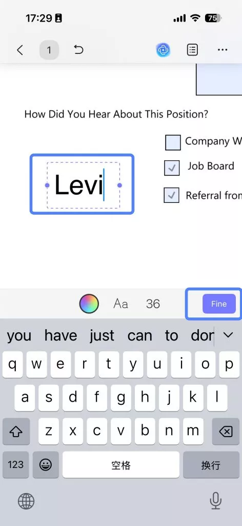fill forms ios 