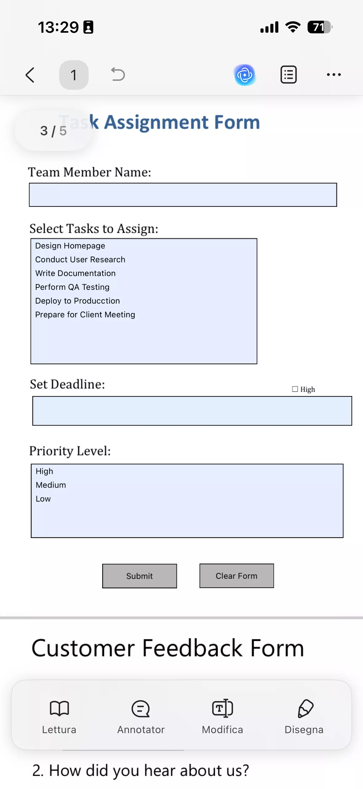 updf ios highlight the existing fields for you
