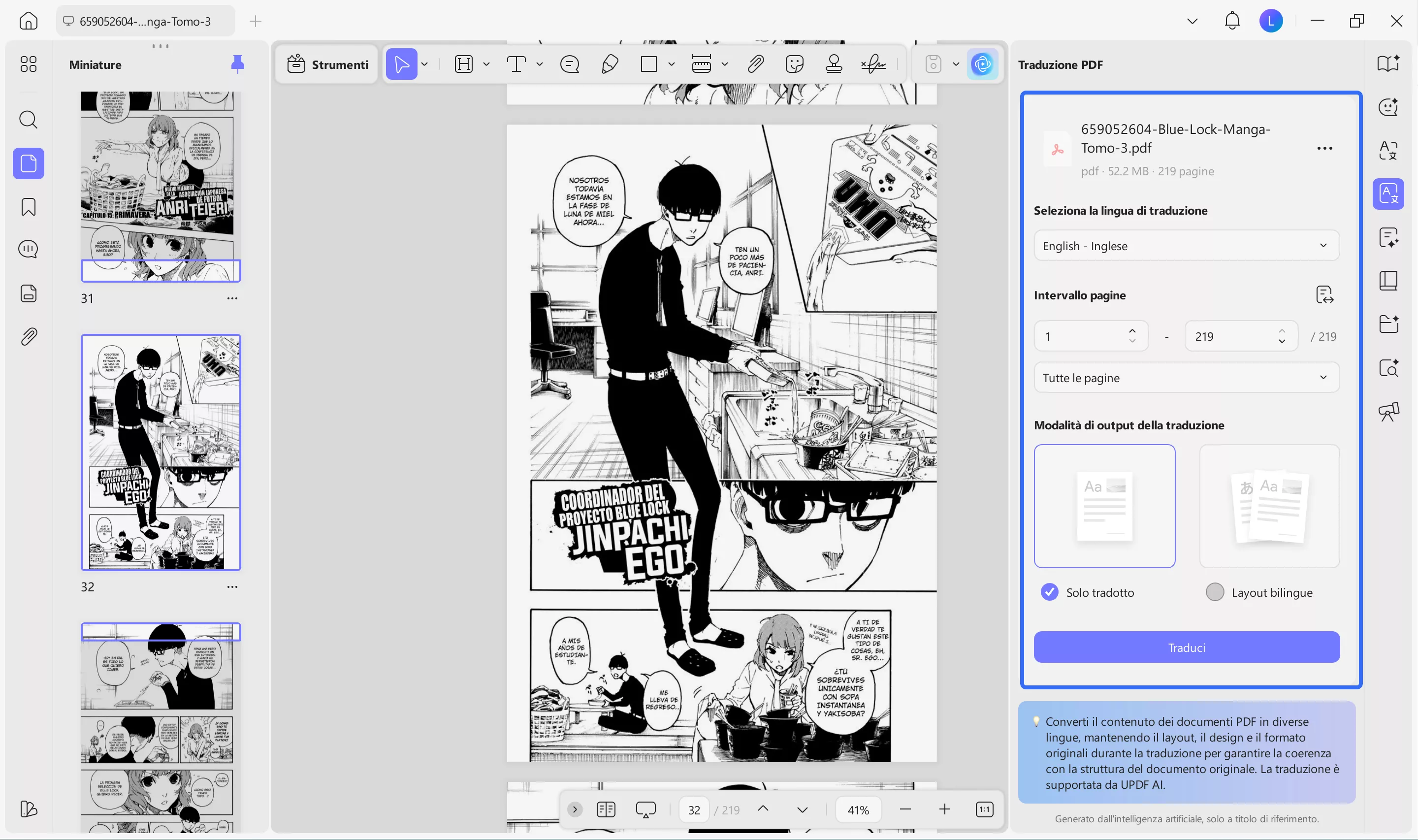 open pdf translation mode updf windows